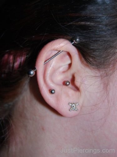 Industrial, Conch And Lobe Piercing-JP1128