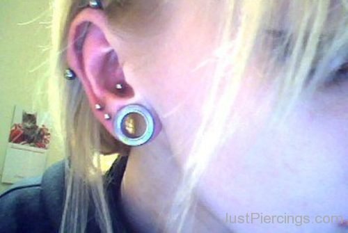 Industrial Conch Piercing And Ear Stretching-JP1172