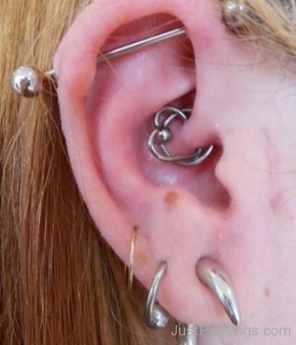 Industrial, Daith And Spiral Ear Piercing-JP1130