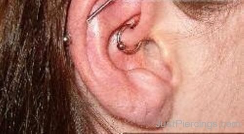 Industrial Daith Piercing On Right Ear-JP1409
