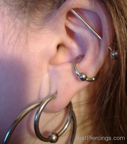 Industrial Dual Lobe And Conch Piercing-JP1124