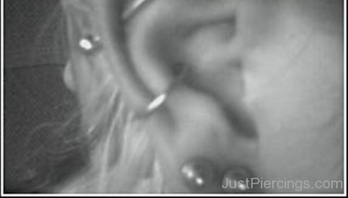 Industrial Dual Lobe And Conch Piercing-JP1174