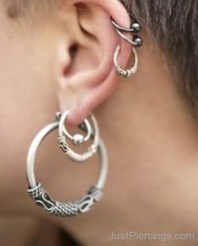 Large Earring Lobe Ear Piercing-JP1139