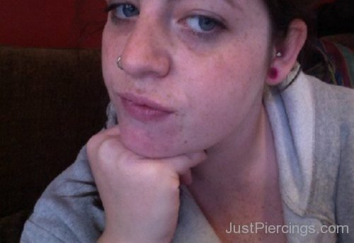 Lobe And Conch Piercing For Girls-JP1143