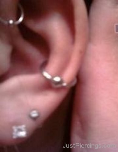 Lobe And Conch Piercing With Ball Closure Ring-JP1196
