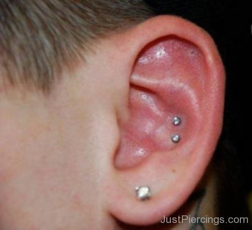 Lobe And Dual Conch Piercing-JP1199