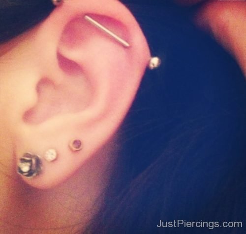 Lobe And Industrial Ear Piercings For Girls-JP144