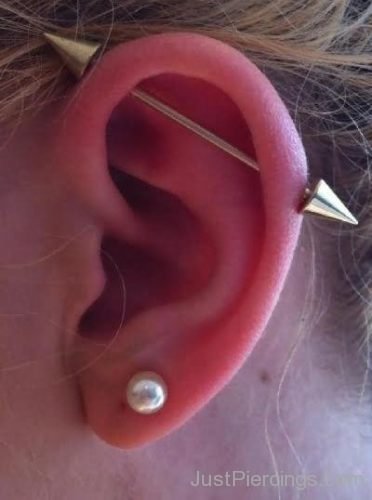 Lobe And Spike Industrial Ear Piercing-JP146