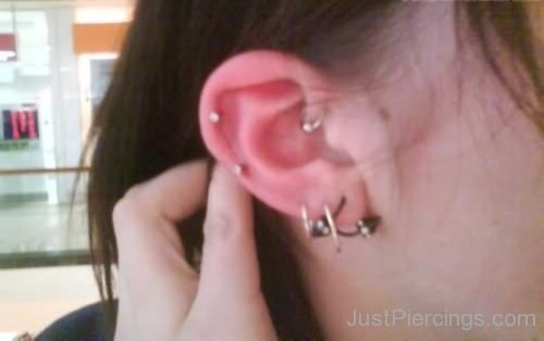 Lobe, Rook And Cartilage Ear Piercing-JP1096