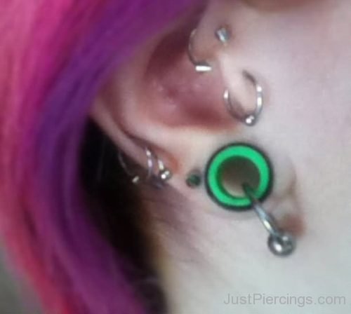 Lobe Stretching, Tragus And Rook Ear Piercing-JP1089