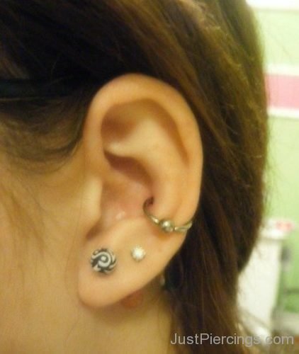 Lovely Conch And Dual Lobe Piercing-JP1154
