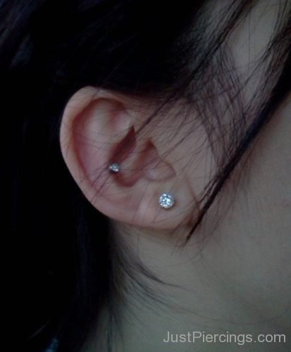 Lovely Lobe And Conch Piercing-JP1156