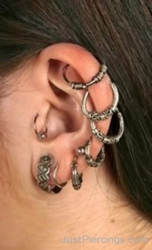 Nice Multiple Ear Piercings For Girls-JP1199