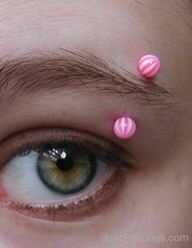 Pink Barbell Eyebrow Piercing-JP153