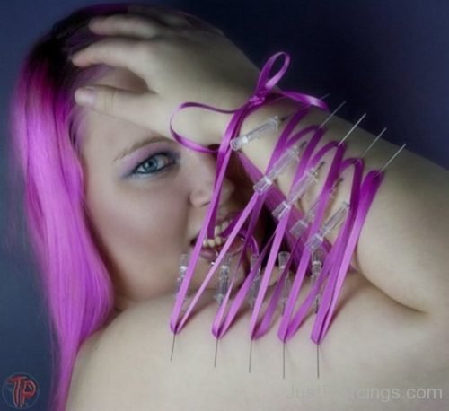 Pink Hair Girl With Corset Piercing-JP1138