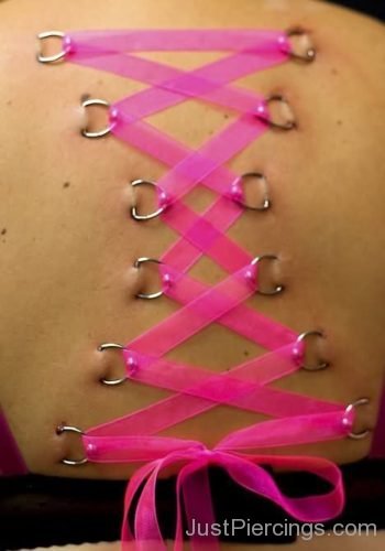 Pink Ribbon Corset Piercings For Girls-JP1123