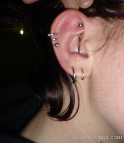 Rook To Conch And Dual Lobe Piercing-JP1145