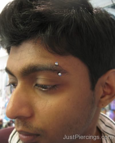 Silver Barbell Eyebrow Piercing For Guys-JP155