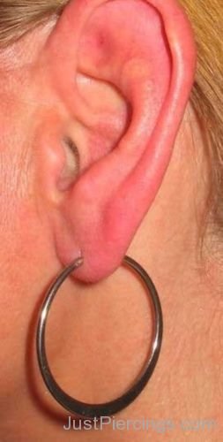 `Silver Earring Lobe Ear Piercing-JP1140
