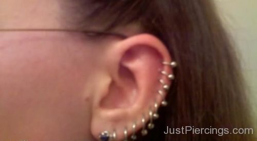 Silver Hoop Rings Ear Piercing-JP1142