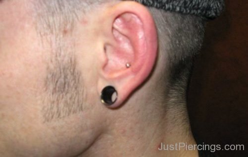 Small Lobe Stretched And Conch Piercing-JP1193