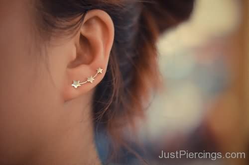Stars Ear Piercing For Girls-JP1270