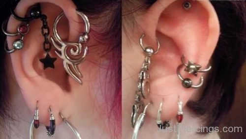 Stylish Ear Piercings For Young Girls-JP137