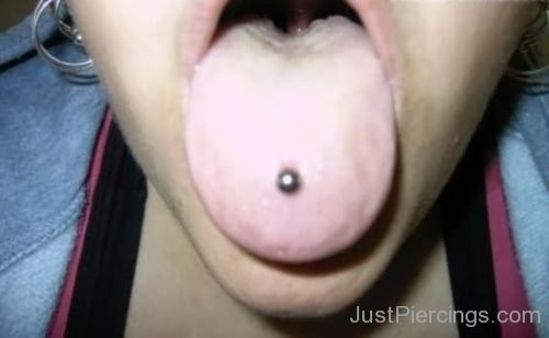 Tongue Surface Piercing And Lobe Piercing-JP1170