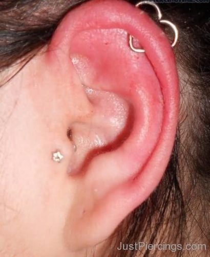 Tragus And Cartilage Heart Ear Piercing-JP145