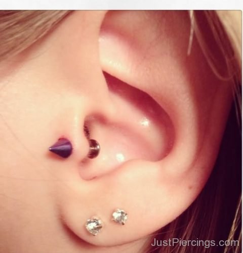 Tragus And Dual Lobes Ear Piercings-JP1278