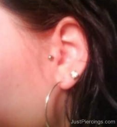 Tragus And Lobe Ear Piercing For Girls-JP1172