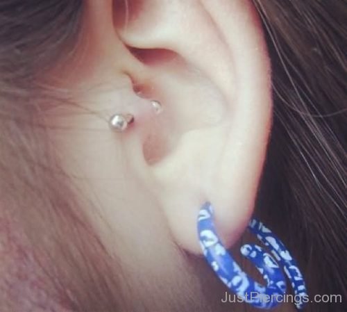 Tragus And Lobe Spiral Ear Piercing-JP151