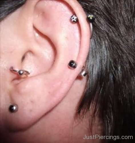 Tragus And Standard Lobe Ear Piercing-JP154