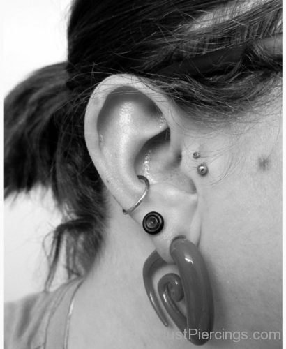 Tragus , Conch And Lobe Piercing-JP1230