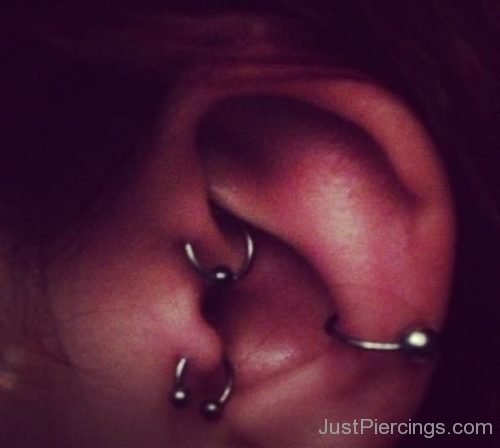 Tragus , Diath And Conch Ear Piercing-JP1171