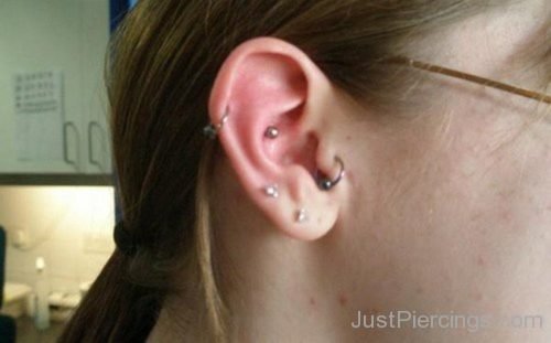 Tragus Helix And Conch Piercing-JP1198