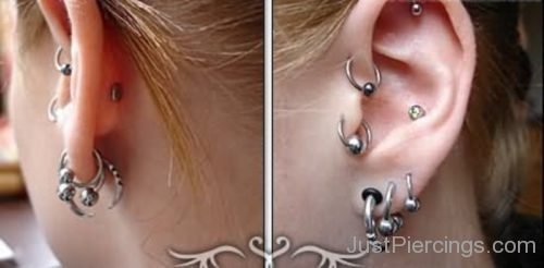 Tragus, Lobe And Helix Ear Piercing9-JP1185