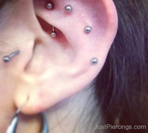 Tragus, Scapha And Lobe Ear Piercing-JP1177
