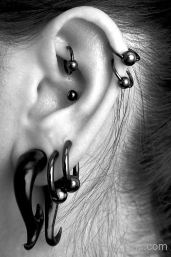 Triple Lobe And Ear Piercing For Girls-JP1306