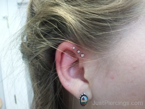 Tripple Helix And Ear Lobe Piercing-JP1314