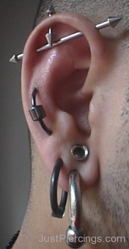 Industrial And Dual Lobes Ear Piercing-JP1187