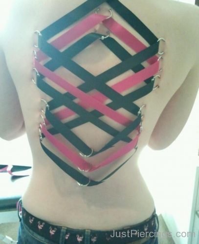 Corset Piercings With Ribbon On Back-JP1137