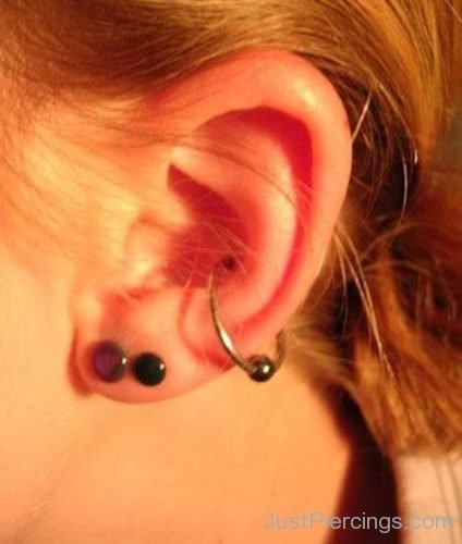 ual Lobe Piercing And Conch Piercing With Ball Closure Ring-JP1207