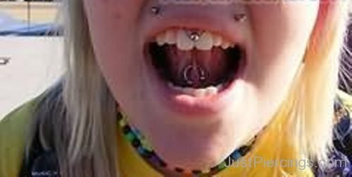 Angel Bites, Lip And Tongue Frowny Piercing-JP1001