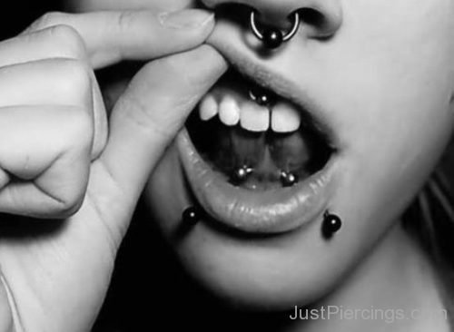 Awesome Septum And Smiley Frowny Piercing-JP1007