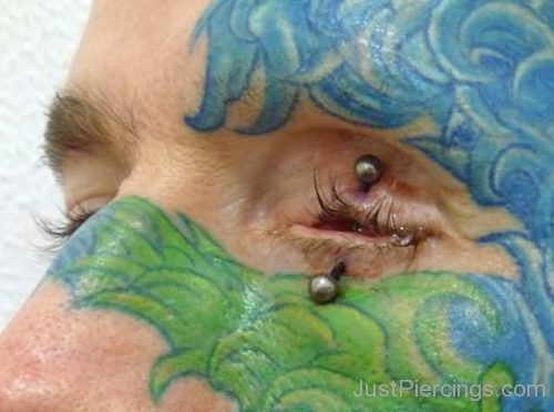 Barbell Eyelid Piercing For Men-JP106