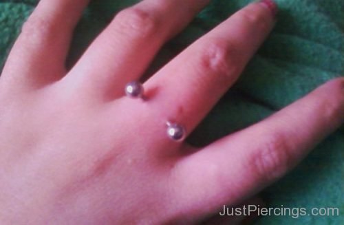 Cool Fingers Piercing With Silver Barbells-JP1030