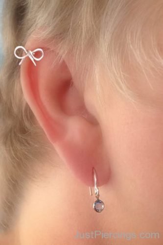 Cute Lobe And Helix Piercing For Girls-JP1011