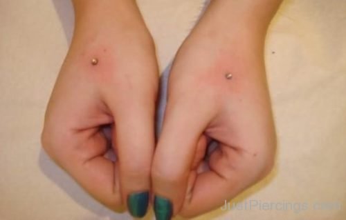 Dermal Anchors Piercing On Both Hands-JP1037