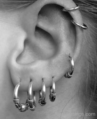 Dual Ring Helix Piercing For Girls-JP1025